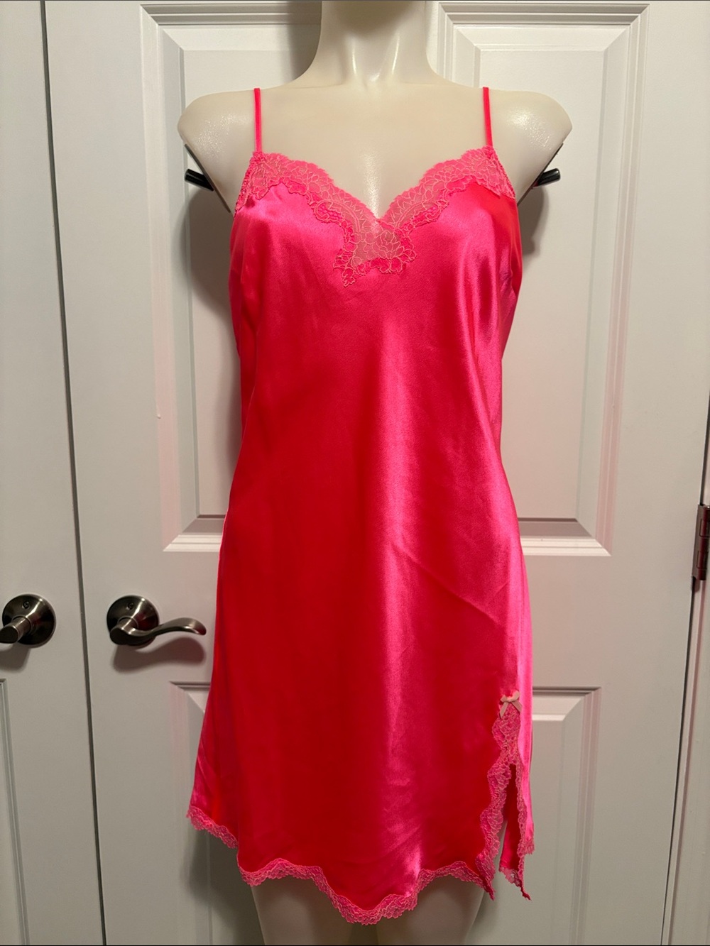 Victoria's Secret Hot Pink Lace-Trim Slip